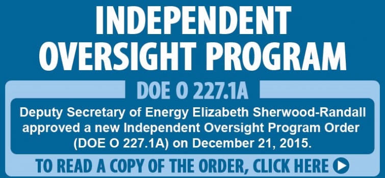 Independent Oversight Program Order approved by Deputy Secretary