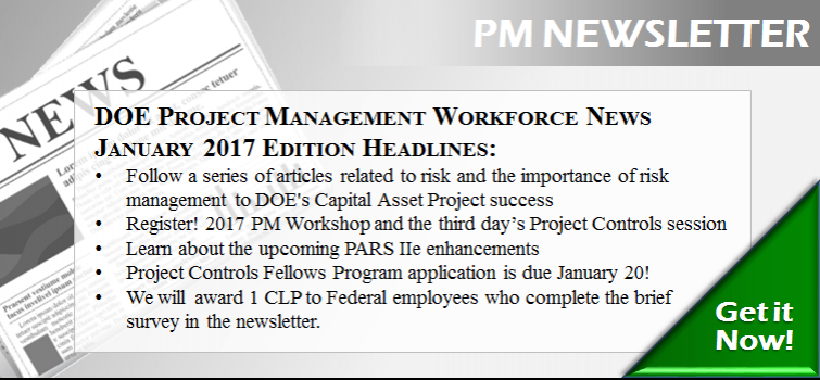 January 2017 DOE Project Management Workforce News