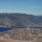 SkyTEM electromagnetic and magnetic survey flying over Spirit Lake, near Mt. St. Helens, Washington