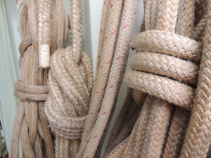 Ropes, used on hatches, which we may or may not have battened.