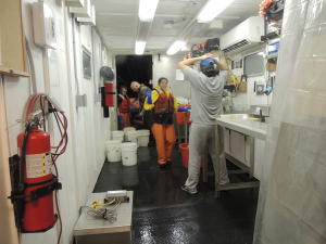 What’s up Watch Chief! That’s the wet lab, which is a trailer set up between the vestibule and dredge deck