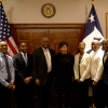 Secretary Pritzker with Michael Mallory, President and CEO, Ron Brown Scholar Fund, and five Ron Brown Scholars