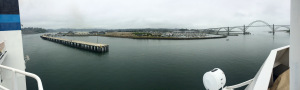 View of the Hatfield Marine Science Center and NOAA dock as the Shimada pulled away.