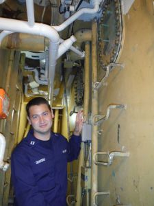 Lt. Quintero in the cofferdam.  