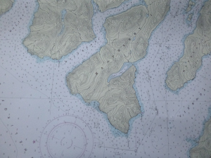 This is a nautical chart used to help mariners navigate safely.