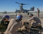 U.S. Marines with Marine Wing Support Squadron 371, Special Purpose Marine Air-Ground Task Force-Crisis Response-Central Command, test their helicopter expedient refueling system while forward deployed in the Middle East, Jan. 6, 2017. This system allows for aircraft to refuel almost anywhere on the battlefield, and extends the reach of the SPMAGTF’s crisis response capabilities far beyond their normal area of operation. 