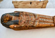 Egyptian burial sarcophagus (Immigration and Customs Enforcement)