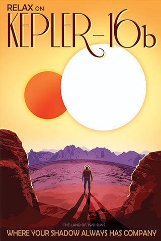 Kepler-16b - JPL Travel Poster