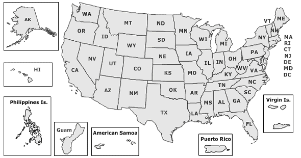 Map for US Department of Veterans Affairs