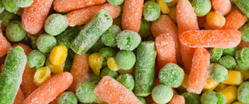 Mixed frozen vegetables.