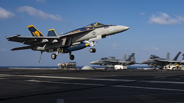  170113-N-FC674-167 
PACIFIC OCEAN (Jan. 13, 2017) An F/A-18E Super Hornet assigned to the Strike Fighter Squadron (VFA) 192 makes an arrested landing on the flight deck of the aircraft carrier USS Carl Vinson (CVN 70). The Carl Vinson Carrier Strike Group will report to U.S. 3rd Fleet, headquartered in San Diego, while deployed to the western Pacific as part of the U.S. Pacific Fleet-led initiative to extend the command and control functions of 3rd Fleet into the region. (U.S. Navy photo by Mass Communication Specialist 3rd Class Kurtis A. Hatcher/Released)