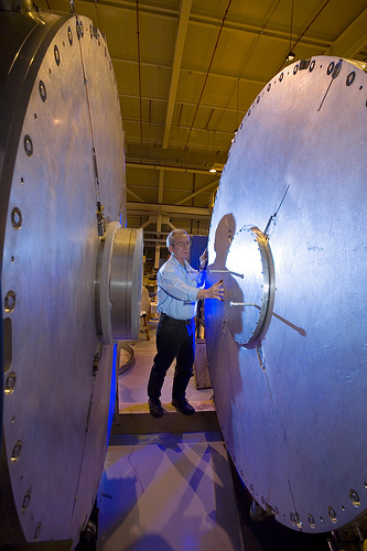 Scientist works at DARHT  (Dual Axis Radiographic Hydrotest Facility)