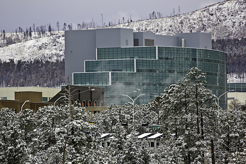 National Security Sciences Building after snow storm