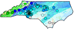 Real-time rainfall data for North Carolina