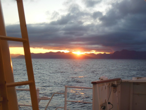 Sunrise from Shelikoff Strait.