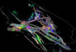 3d image of fault segments in southern California