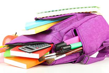 A backpack containing books and other items used by students as one of the topics discussed here.