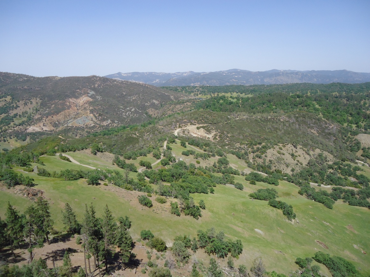 Landscape view from Hepsedam Peak looking east towards San Benito Mountain in southern San Benito County
