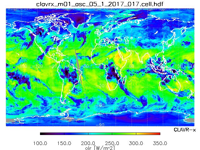 Outgoing Longwave Radiation from METOP-B Ascending Orbit