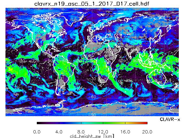 Outgoing Longwave Radiation from NOAA 19 Ascending Orbit