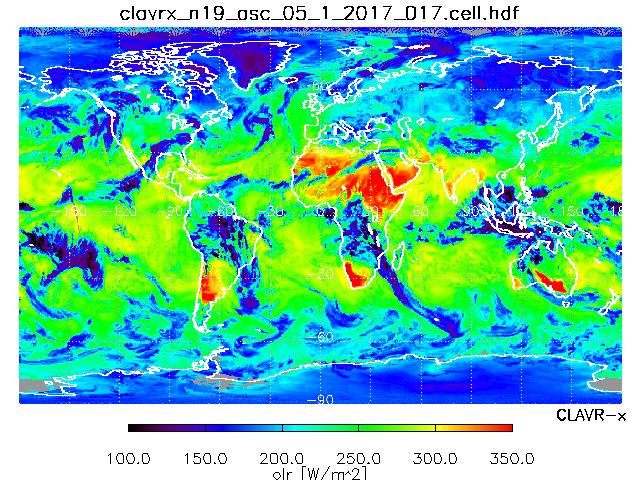 Outgoing Longwave Radiation from NOAA 19 Ascending Orbit