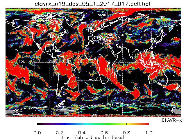 High Cloud Fraction from NOAA 19 Descending Orbit
