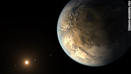 The artist&#39;s concept depicts Kepler-186f, the first validated Earth-size planet to orbit a distant star in the habitable zone—a range of distance from a star where liquid water might pool on the planet&#39;s surface.