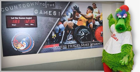 Photo of The Countdown to the Games clock with mascot