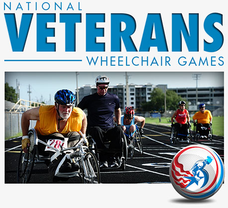Photo of Veterans racing wheelchairs
