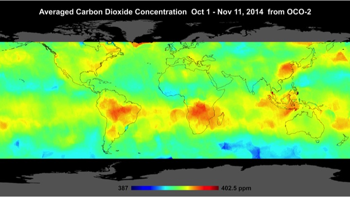 First Global Map from Orbiting Carbon Observatory