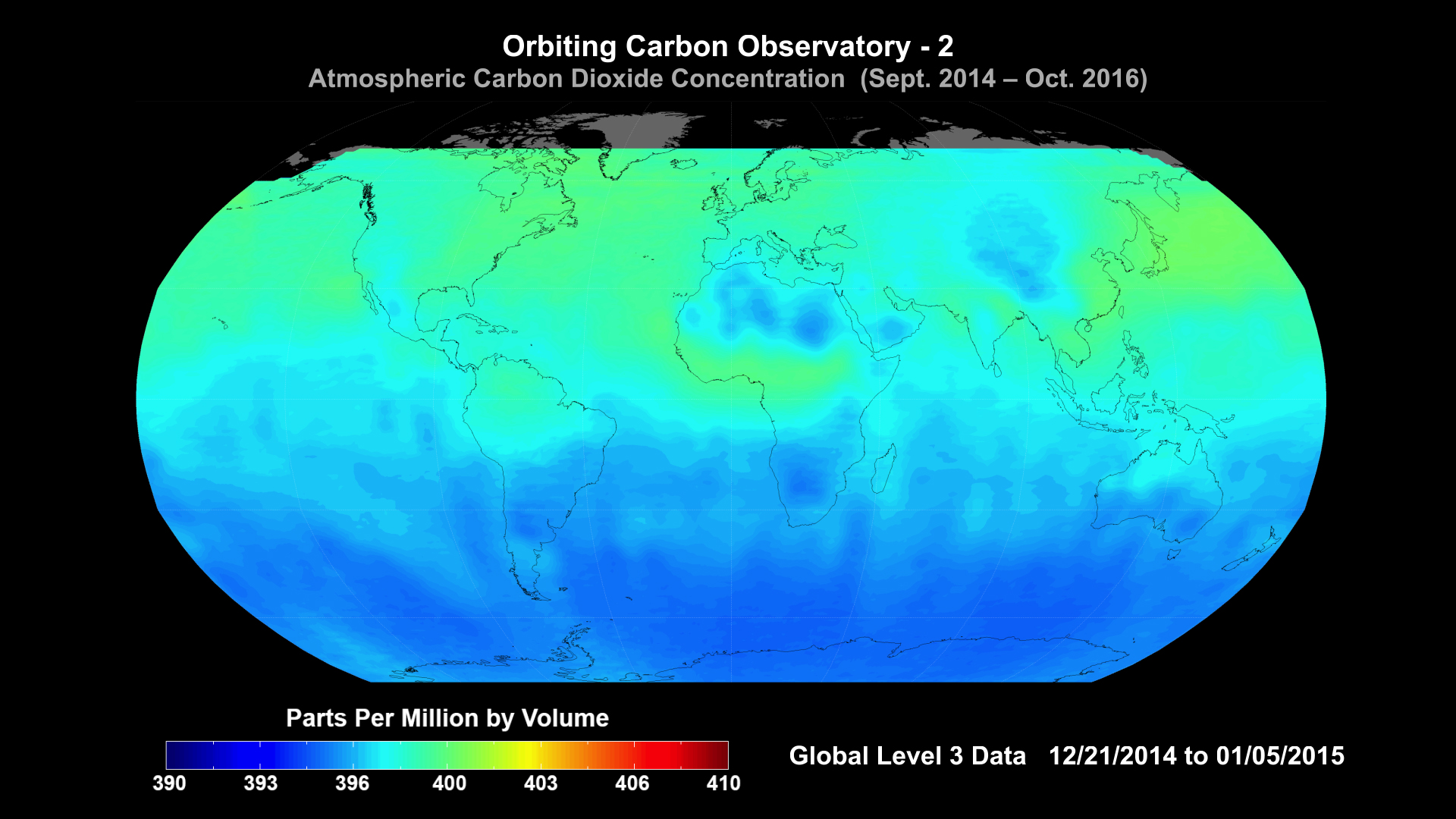 OCO-2 Global Visualization (12/21/2014 - 01/05/2015)