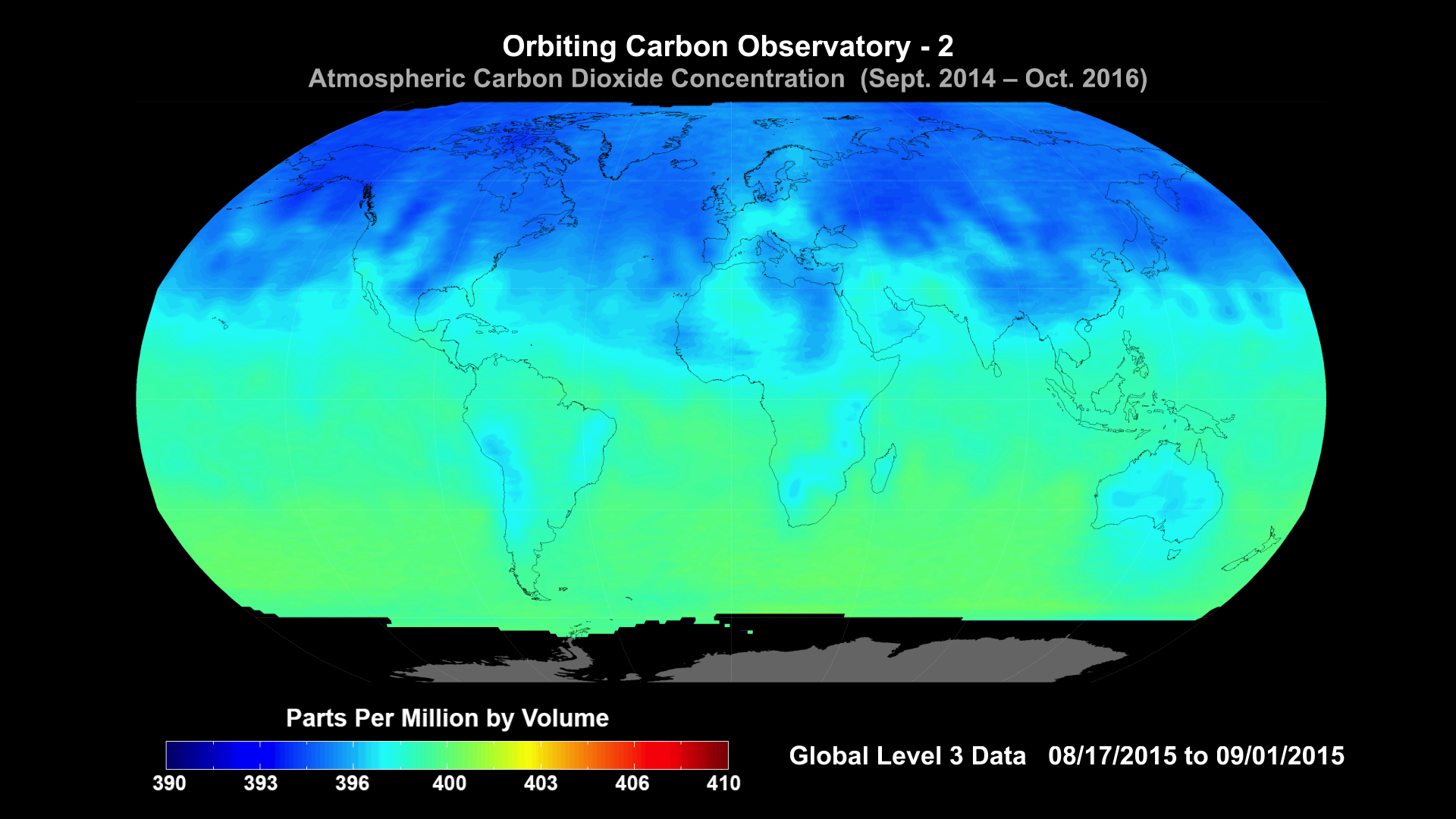 OCO-2 Global Visualization (08/17/2015 - 09/01/2015)