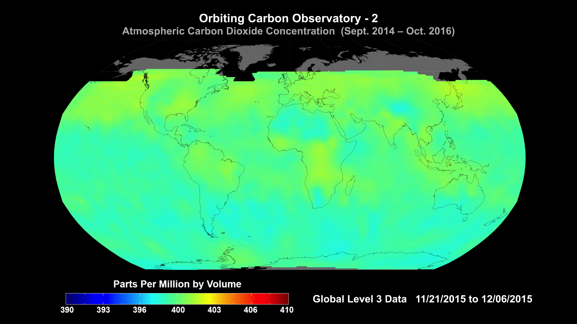 OCO-2 Global Visualization (11/21/2015 - 12/06/2015)