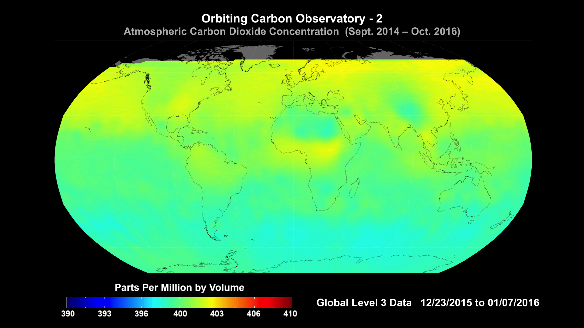 OCO-2 Global Visualization (12/23/2015 - 01/07/2016)