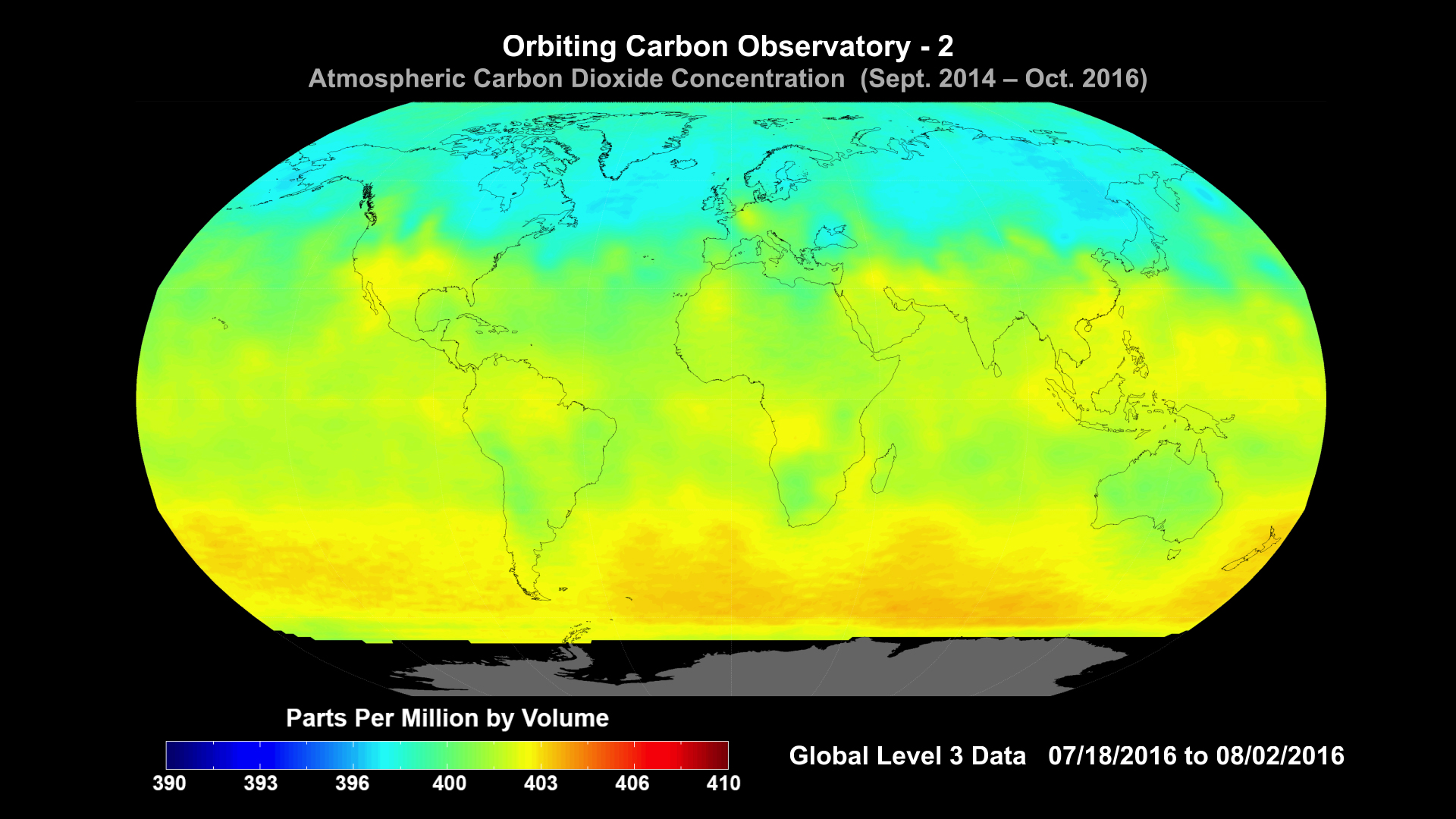 OCO-2 Global Visualization (07/18/2016 - 08/02/2016)