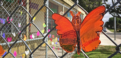 Monarch artwork by students in California. Photo by Joanna Gilkeson, USFWS.