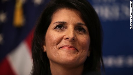 South Carolina Governor Nikki Haley addresses an audience at the National Press Club on September 2, 2015 in Washington, DC.