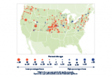 Map showing the percentage change in winter snow-to-precipitation ratio in the contiguous 48 states from 1949 to 2016. 