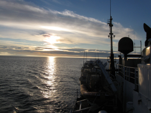 The sun rising as we finished our transit back to Kodiak.