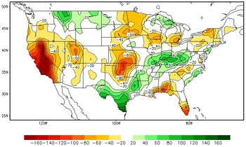 US map shows soil moisture anomalie