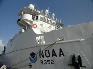 Close up of the bridge of NOAA Ship Nancy Foster