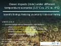 Ocean impacts (risks) under different temperature scenarios (1.5°C vs. 2°C vs. 4°C)