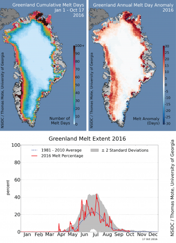 map of cumulative melt days 