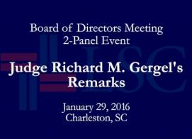 LSC 2016-BoD-Charleston - 2-Panel Event - Judge Gergel's Remarks