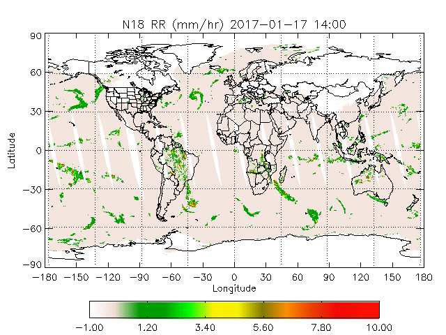 Rain Rate from NOAA-N, Ascending Orbit