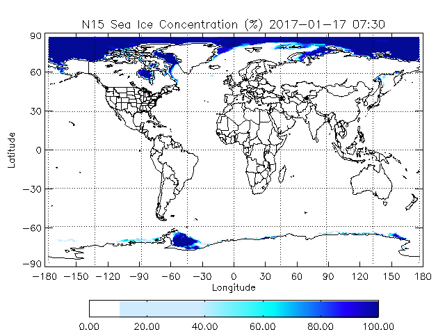 Sea-Ice from NOAA-15, Southern Hemisphere composite