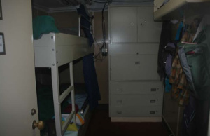Bedrooms on board the DAVID STARR JORDAN -mine is the bottom bunk