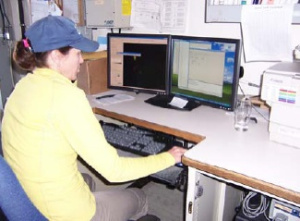 Later that night, Martha Hertzog, Physical Scientist, looks at the data from the #4 launch, and applies a correction program to the data to eliminate errors.  The night processors often work until 11:00 p.m. in order to process the day’s data collections from the 3-4 launches that were out that day. 