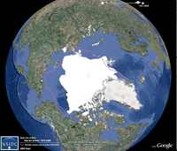 image of glacier photographs on Google Earth
