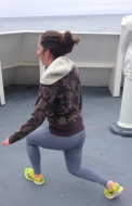 Lunges are a bit more challenging on the rocking deck of a ship!